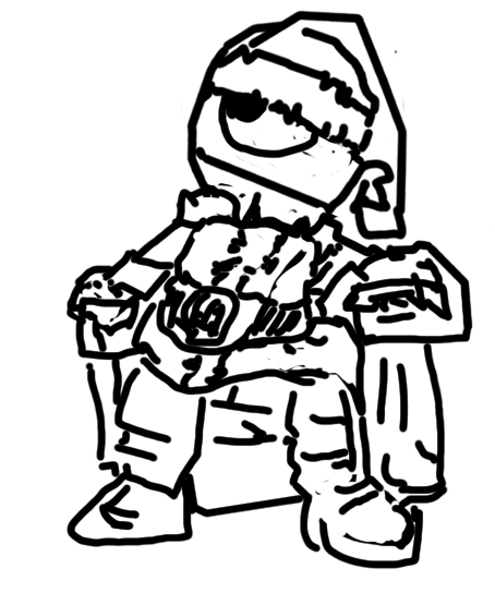 Character looking left